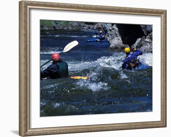 Kayakers at Velvet Falls, Salmon River, Frank Church River of No Return Wilderness, Idaho, USA-Scott T. Smith-Framed Photographic Print