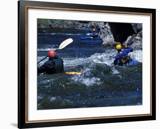 Kayakers at Velvet Falls, Salmon River, Frank Church River of No Return Wilderness, Idaho, USA-Scott T. Smith-Framed Photographic Print