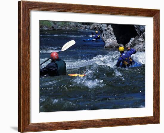 Kayakers at Velvet Falls, Salmon River, Frank Church River of No Return Wilderness, Idaho, USA-Scott T. Smith-Framed Photographic Print