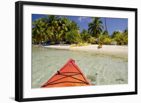 Kayaking in Clear Waters, Southwater Cay, Belize-Cindy Miller Hopkins-Framed Photographic Print