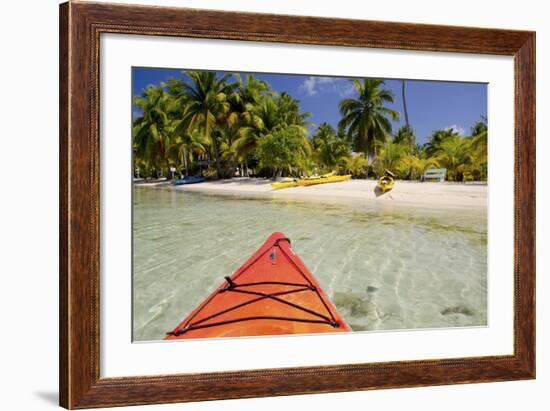 Kayaking in Clear Waters, Southwater Cay, Belize-Cindy Miller Hopkins-Framed Photographic Print