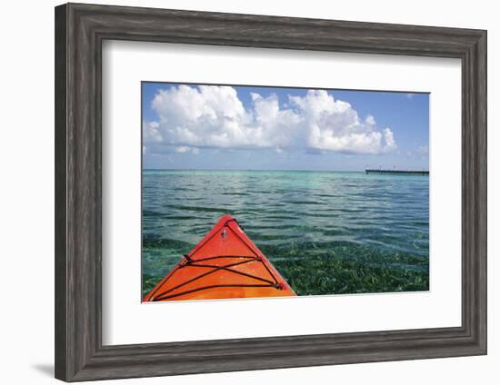 Kayaking in Clear Waters, Southwater Cay, Belize-Cindy Miller Hopkins-Framed Photographic Print