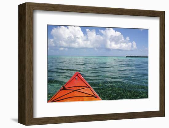 Kayaking in Clear Waters, Southwater Cay, Belize-Cindy Miller Hopkins-Framed Photographic Print