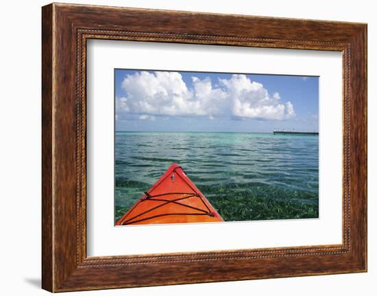 Kayaking in Clear Waters, Southwater Cay, Belize-Cindy Miller Hopkins-Framed Photographic Print