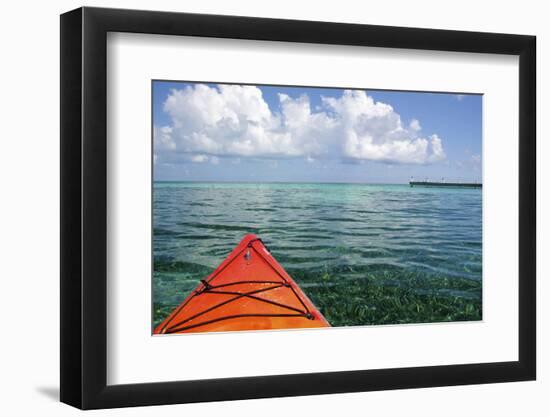 Kayaking in Clear Waters, Southwater Cay, Belize-Cindy Miller Hopkins-Framed Photographic Print