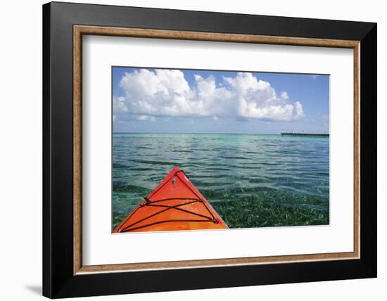 Kayaking in Clear Waters, Southwater Cay, Belize-Cindy Miller Hopkins-Framed Photographic Print