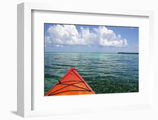 Kayaking in Clear Waters, Southwater Cay, Belize-Cindy Miller Hopkins-Framed Photographic Print