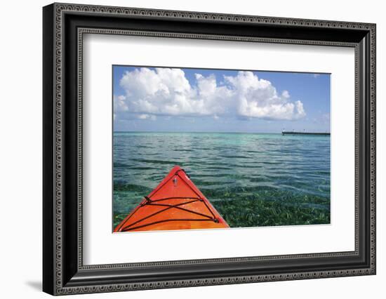 Kayaking in Clear Waters, Southwater Cay, Belize-Cindy Miller Hopkins-Framed Photographic Print