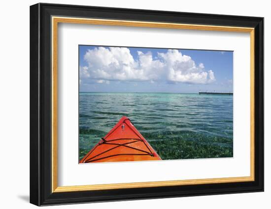 Kayaking in Clear Waters, Southwater Cay, Belize-Cindy Miller Hopkins-Framed Photographic Print