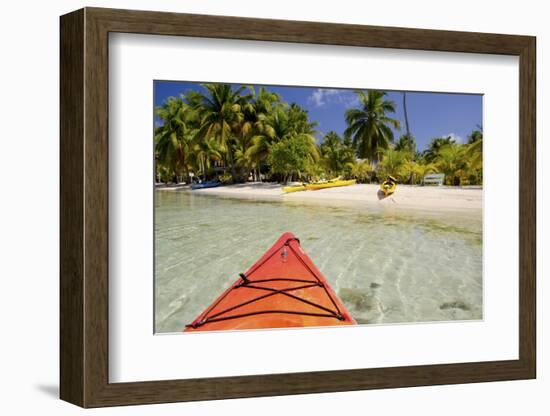 Kayaking in Clear Waters, Southwater Cay, Belize-Cindy Miller Hopkins-Framed Photographic Print