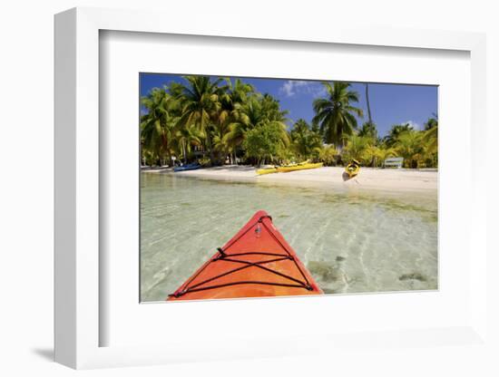 Kayaking in Clear Waters, Southwater Cay, Belize-Cindy Miller Hopkins-Framed Photographic Print