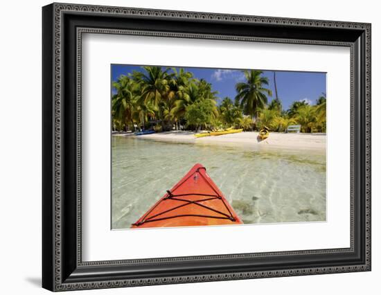 Kayaking in Clear Waters, Southwater Cay, Belize-Cindy Miller Hopkins-Framed Photographic Print