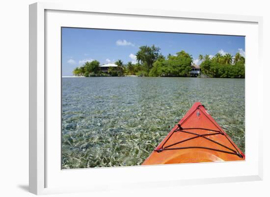 Kayaking in the Shallow Water, Southwater Cay, Stann Creek, Belize-Cindy Miller Hopkins-Framed Photographic Print