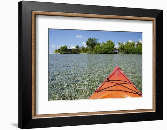 Kayaking in the Shallow Water, Southwater Cay, Stann Creek, Belize-Cindy Miller Hopkins-Framed Photographic Print