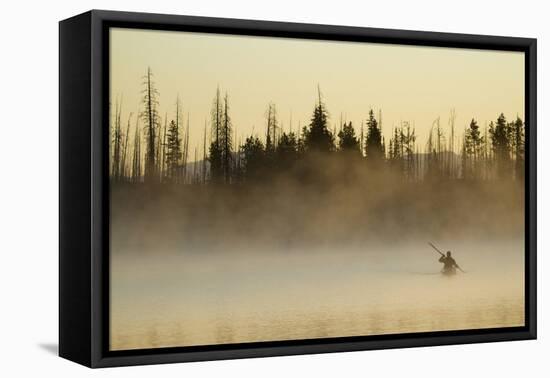 Kayaking Jackson Lake In Grand Teton National Park, WY-Justin Bailie-Framed Premier Image Canvas