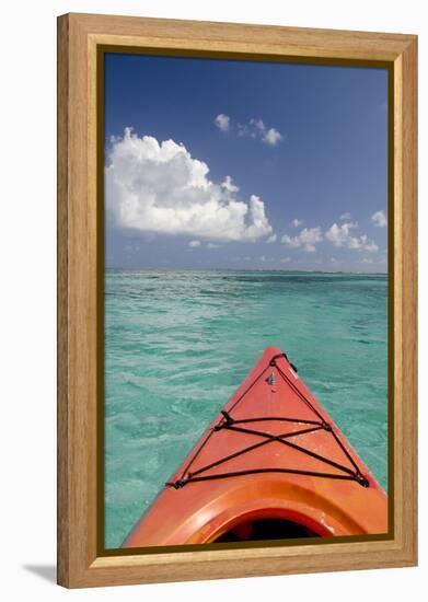 Kayaking Off the Coast, Southwater Cay, Belize-Cindy Miller Hopkins-Framed Premier Image Canvas