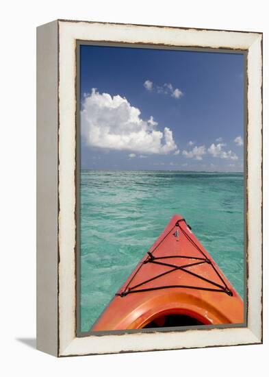 Kayaking Off the Coast, Southwater Cay, Belize-Cindy Miller Hopkins-Framed Premier Image Canvas