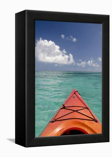 Kayaking Off the Coast, Southwater Cay, Belize-Cindy Miller Hopkins-Framed Premier Image Canvas