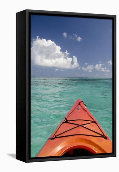 Kayaking Off the Coast, Southwater Cay, Belize-Cindy Miller Hopkins-Framed Premier Image Canvas