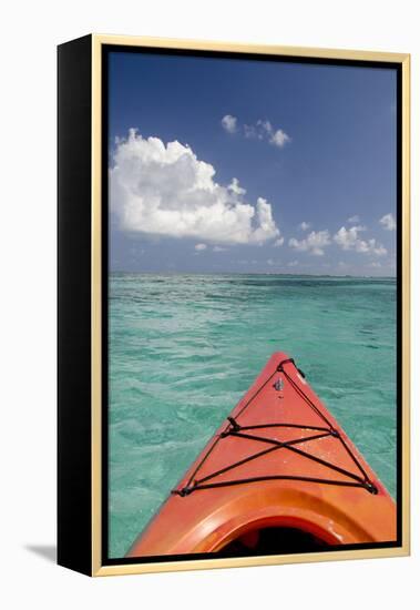 Kayaking Off the Coast, Southwater Cay, Belize-Cindy Miller Hopkins-Framed Premier Image Canvas