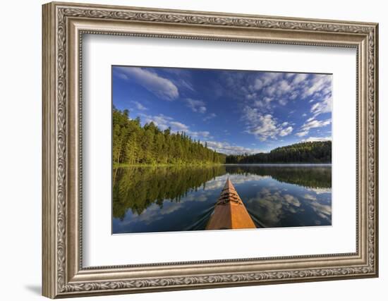 Kayaking on Beaver Lake in the Stillwater State Forest Near Whitefish, Montana, Usa-Chuck Haney-Framed Photographic Print