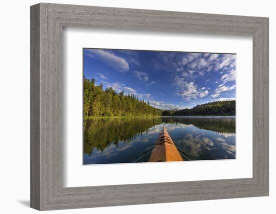 Kayaking on Beaver Lake in the Stillwater State Forest Near Whitefish, Montana, Usa-Chuck Haney-Framed Photographic Print