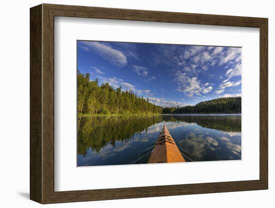 Kayaking on Beaver Lake in the Stillwater State Forest Near Whitefish, Montana, Usa-Chuck Haney-Framed Photographic Print