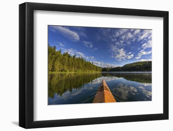 Kayaking on Beaver Lake in the Stillwater State Forest Near Whitefish, Montana, Usa-Chuck Haney-Framed Photographic Print