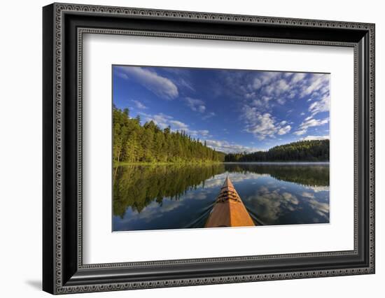 Kayaking on Beaver Lake in the Stillwater State Forest Near Whitefish, Montana, Usa-Chuck Haney-Framed Photographic Print