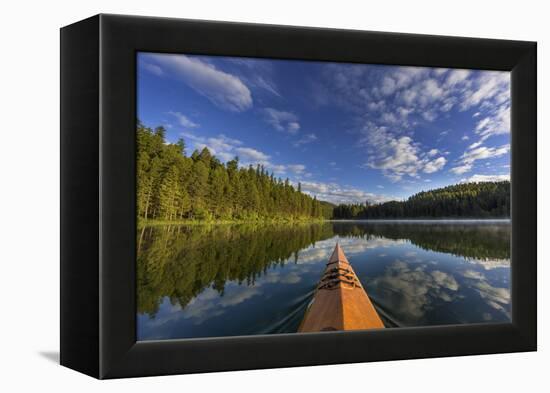 Kayaking on Beaver Lake in the Stillwater State Forest Near Whitefish, Montana, Usa-Chuck Haney-Framed Premier Image Canvas