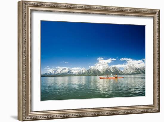 Kayaking On Jackson Lake In In Grand Teton National Park, WY-Justin Bailie-Framed Photographic Print