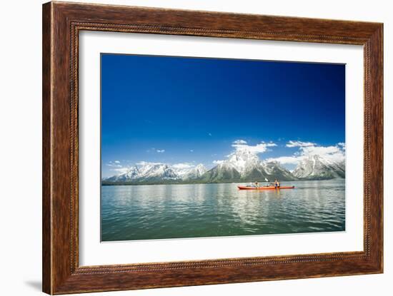 Kayaking On Jackson Lake In In Grand Teton National Park, WY-Justin Bailie-Framed Photographic Print