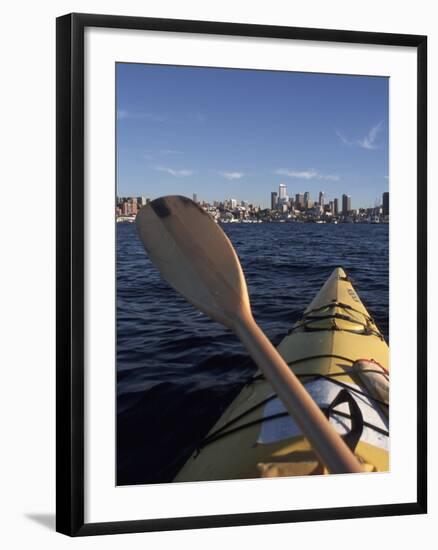 Kayaking on Lake Union, Seattle, Washington, USA-Connie Ricca-Framed Photographic Print