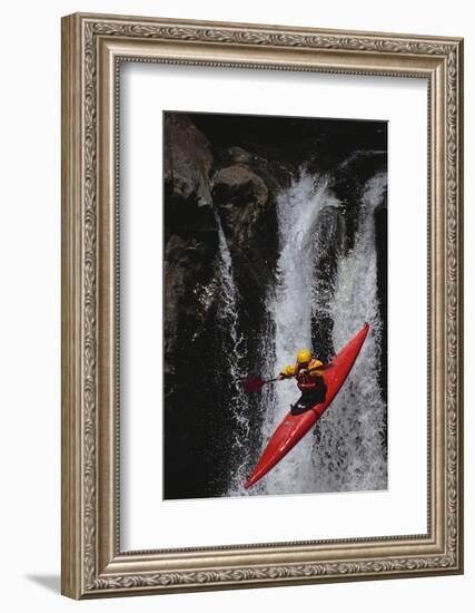 Kayaking over a Waterfall-DLILLC-Framed Photographic Print