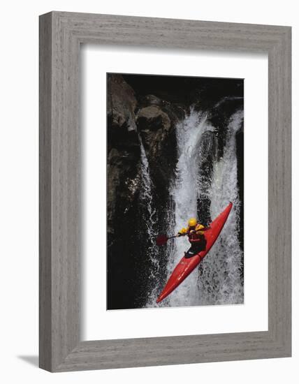 Kayaking over a Waterfall-DLILLC-Framed Photographic Print