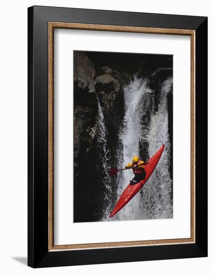 Kayaking over a Waterfall-DLILLC-Framed Photographic Print