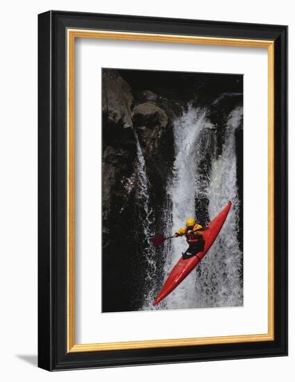 Kayaking over a Waterfall-DLILLC-Framed Photographic Print