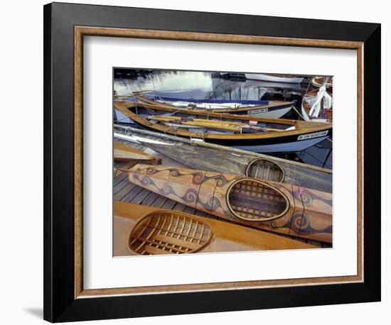 Kayaks and Rowboats at the Center for Wooden Boats, Seattle, Washington, USA-William Sutton-Framed Photographic Print