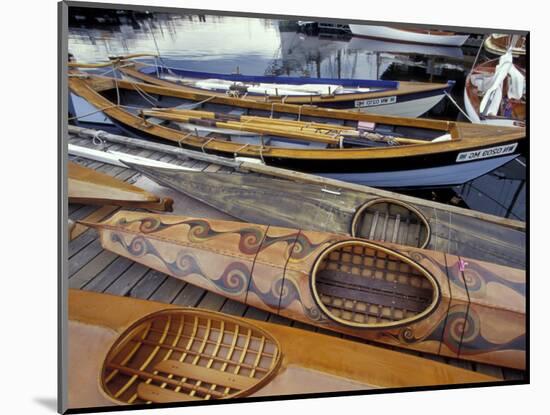 Kayaks and Rowboats at the Center for Wooden Boats, Seattle, Washington, USA-William Sutton-Mounted Photographic Print