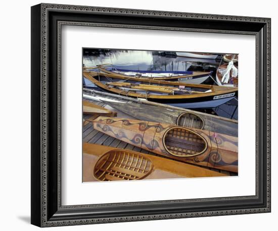 Kayaks and Rowboats at the Center for Wooden Boats, Seattle, Washington, USA-William Sutton-Framed Photographic Print