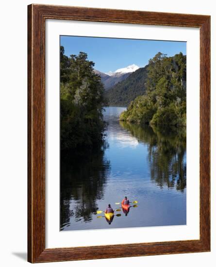 Kayaks, Moeraki River by Lake Moeraki, West Coast, South Island, New Zealand-David Wall-Framed Photographic Print