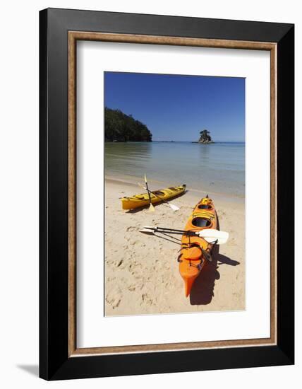 Kayaks on Beach, Torrent Bay, Abel Tasman National Park-Stuart Black-Framed Photographic Print