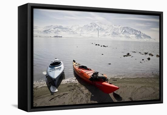 Kayaks on the Shore of the Great Salt Lake-Lindsay Daniels-Framed Premier Image Canvas