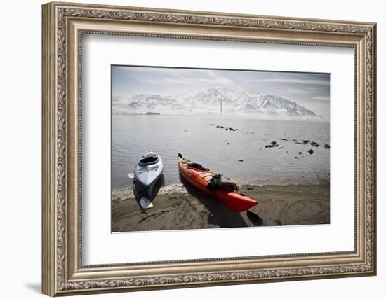 Kayaks on the Shore of the Great Salt Lake-Lindsay Daniels-Framed Photographic Print