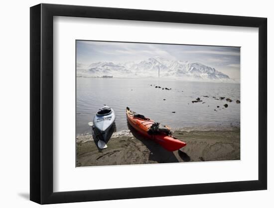 Kayaks on the Shore of the Great Salt Lake-Lindsay Daniels-Framed Photographic Print