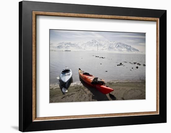 Kayaks on the Shore of the Great Salt Lake-Lindsay Daniels-Framed Photographic Print