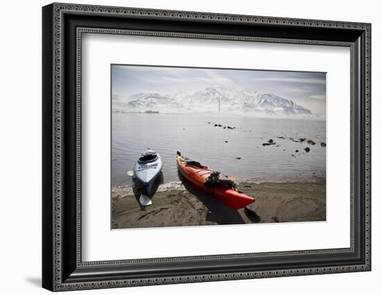 Kayaks on the Shore of the Great Salt Lake-Lindsay Daniels-Framed Photographic Print