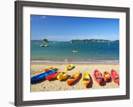 Kayaks, Paihia, Northland, New Zealand-David Wall-Framed Photographic Print