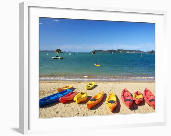 Kayaks, Paihia, Northland, New Zealand-David Wall-Framed Photographic Print