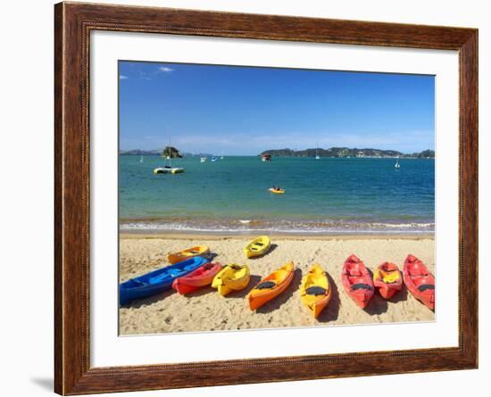 Kayaks, Paihia, Northland, New Zealand-David Wall-Framed Photographic Print